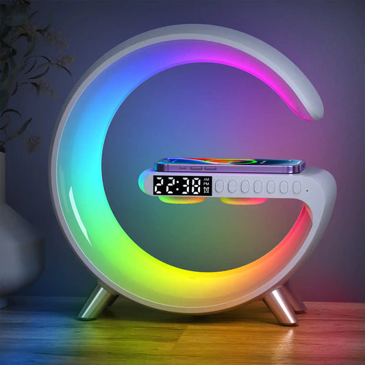 Smart Wireless Charging Alarm Clock White - Nova Lights